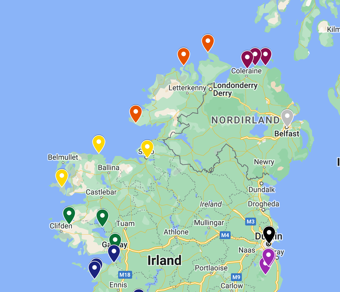 myMaps Karte für UK-Roadtrip - Schottland & Irland